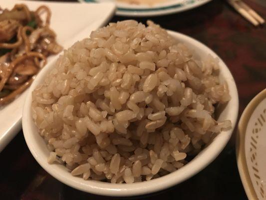 Brown rice as an option, hooray!