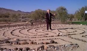 Walking the on-site Labyrinth