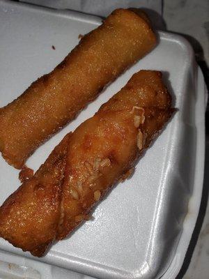 Greasy egg rolls definitely not safe to consume