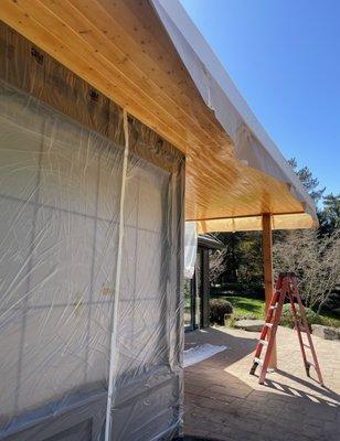 Staining T&G soffit