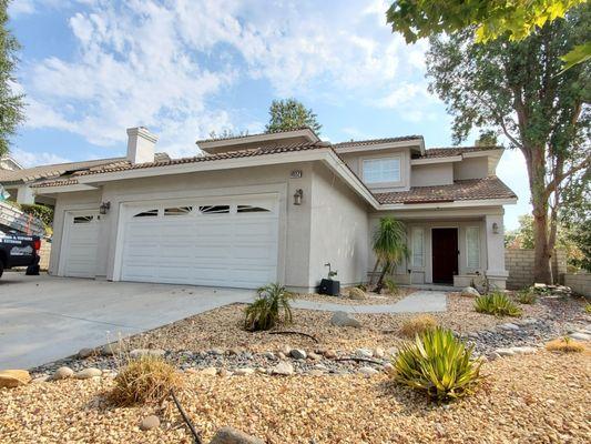 Entire exterior painted. 
Fascia boards. 
Eaves. 
Stucco.