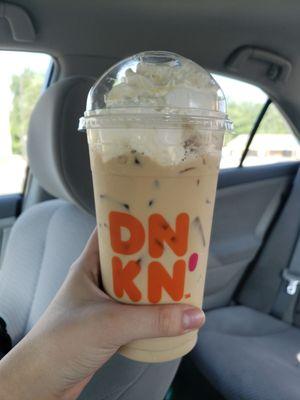 Medium Iced Latte with whipped cream