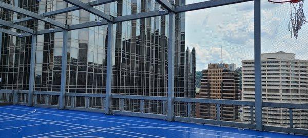 Basketball courts on the rooftop!