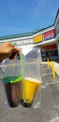 Choco Milk with Bubbles & Mango Smoothie with Bubbles