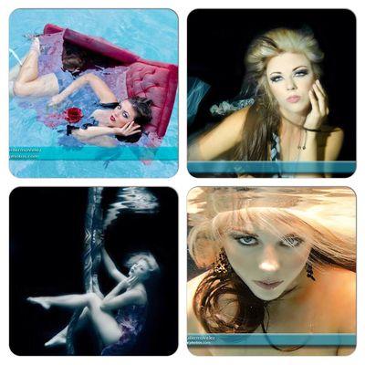 Underwater photo shoot.  I created each look.