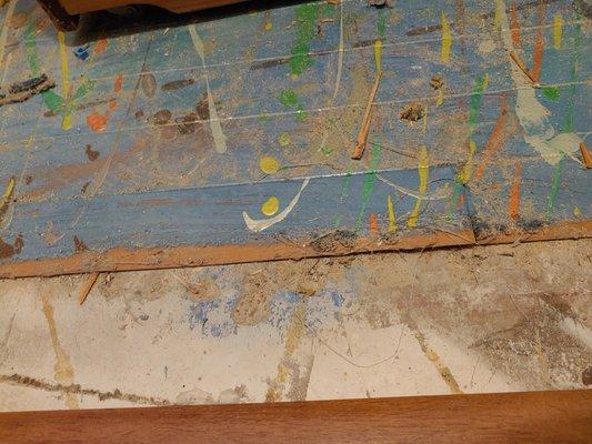 Where they removed the planks in my spare room, causing damage to the flooring, and was not told.