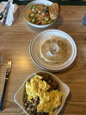 Hobo Skillet, Pancakes, Rattle Snake Pasta