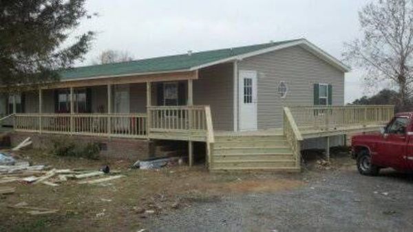 Custom deck for new mobile home owners!