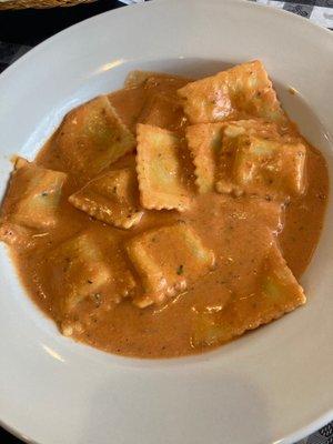 Lobster Ravioli in pink sauce