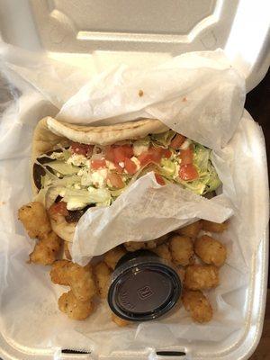 Gyro with tots to go