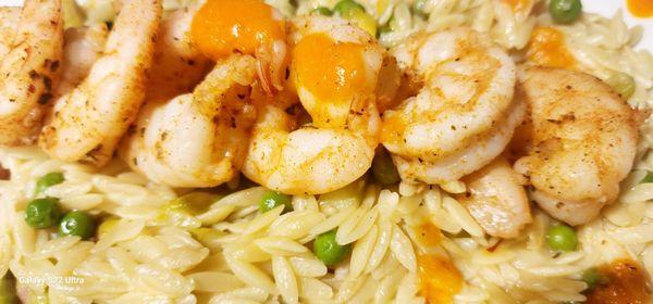 SHRIMP WITH LEMON ORZO