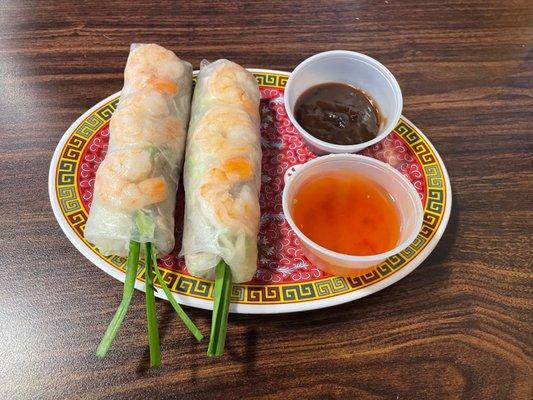 Shrimp and pork spring rolls