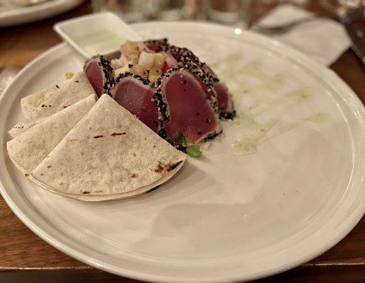 Sesame Crusted Ahi Tuna Tacos