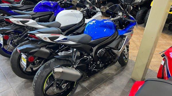 Suzuki GSXR 600 on showroom floor