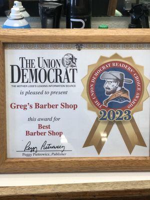 2023 " Best Barbershop" Award