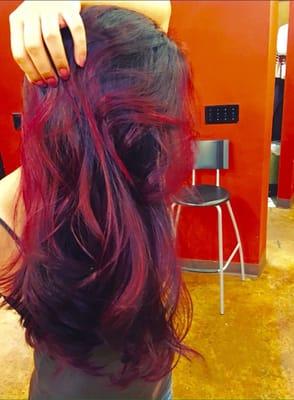 Purplish red hair by Allie