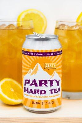 Party Hard Tea available now! A premium blend of teas sweetened with 100% monk fruit and finished with a kiss of citrus.