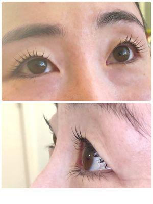 A lash lift on a mono-lid client opens up her pretty eyes