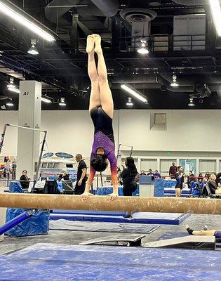 Joelle on Beam