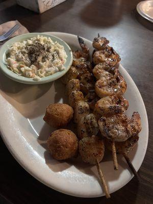 Choose 3: grilled shrimp and scallops. Best grilled shrimp I've ever had.