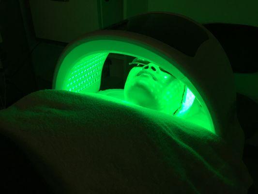 LED Light Therapy treating hyperpigmentation.