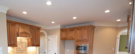 Recessed lighting in kitchen