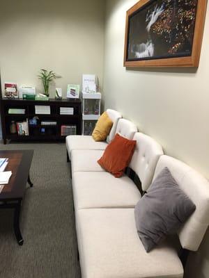 Our waiting room- full of life, balance and great books to read while waiting