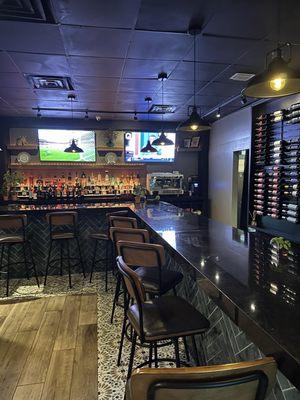 Bar area- perfect for a quick bite, shared pizza while the game is on or a cocktail.