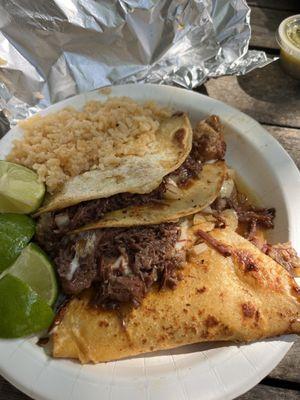 Quesabirria Tacos de Barbacoa