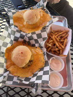 Mini skirt at the bottom, regular skirt at the top, large fries