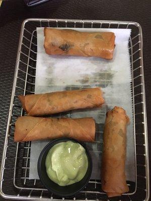 Avocado egg rolls a little greasy ....