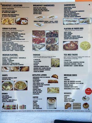 Outside menu