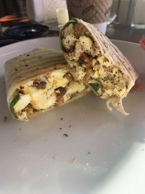 Grilled breakfast burrito