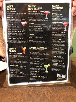 Drinks Menu