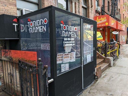 Door leading down to restaurant space