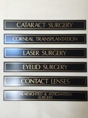 Services provided at Terry & Kim Eye Institute