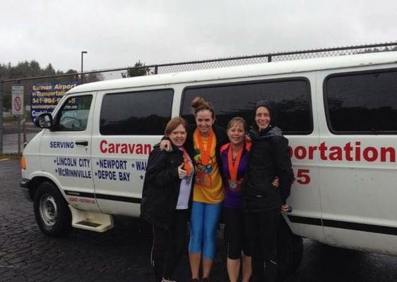 Each year Caravan shuttles our marathon runners to and from the event to keep cars off the road making a safe route for the r...