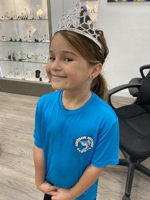 Sweet Francesca  6 years  old just had Ear Piercing  in Z Jewelers.