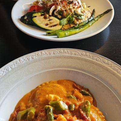 Chicken Paillard and Langosta Ravioli