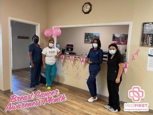 Some of our staff and providers during Breast Cancer Awareness Month!