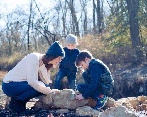 Family photo at Ernie Miller Nature Center