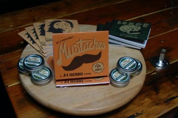 Moustache-themed comics and authentic Gin & Tonic flavored mustache wax from BT.