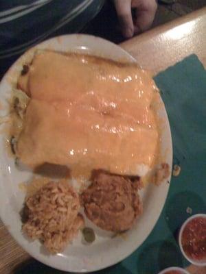 Gross, Cheddar Burrito ($12!!)- Look at the scoops of rice and beans- you can see the scoop like a high school cafeteria!