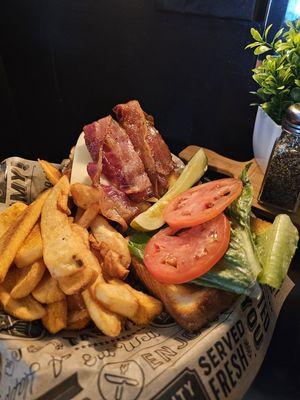 Mad Cow Steakburger topped with pepperjack cheese and bacon!