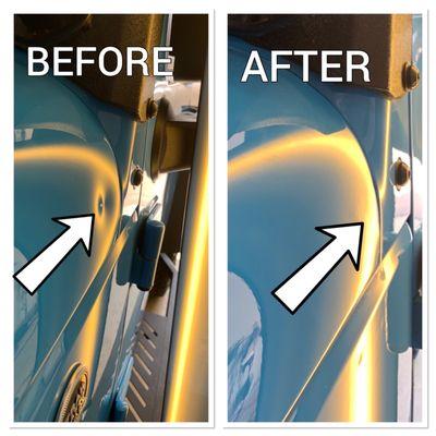 Cowel panel dent removal