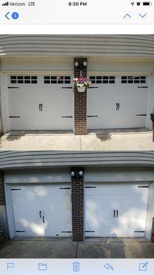 Carriage House Stamped Doors with Stockton Glass