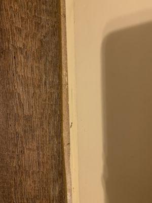 over 1" gap from wall to laid flooring