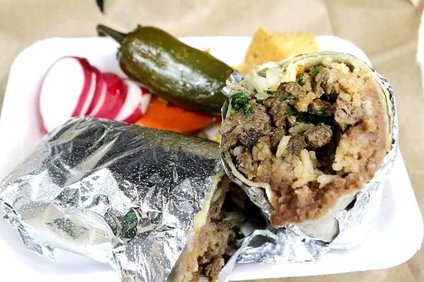 carne asada burrito $4.50