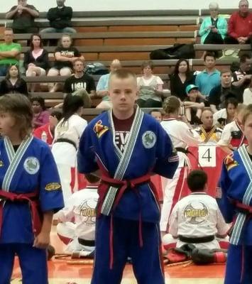 Black Belt test in San Jose. He killed it!!!