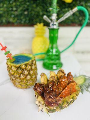 Below Zero Snowcones signature dishes in a pineapple bowl.